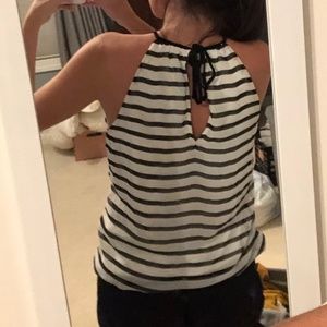 Black and White Striped Express Tanktop